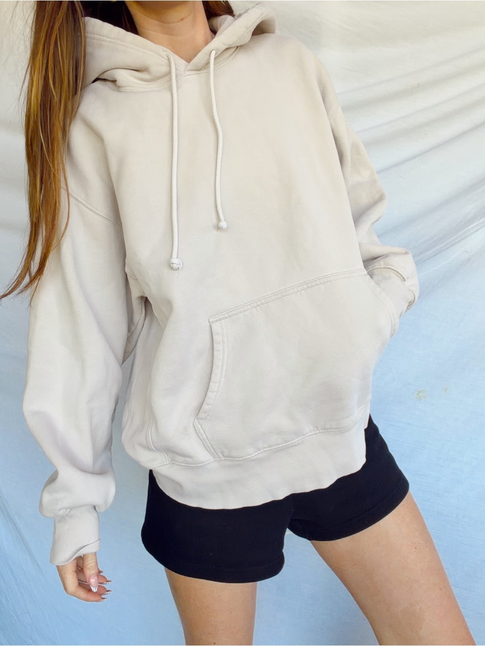 Aritzia | TNA Cozy Fleece Boyfriend Hoodie in Bone